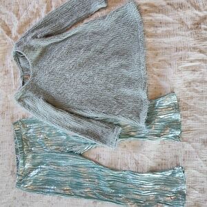 Bonnie Jean Size 5 70's Outfit. Fuzzy Sweater And Shimmer Pants